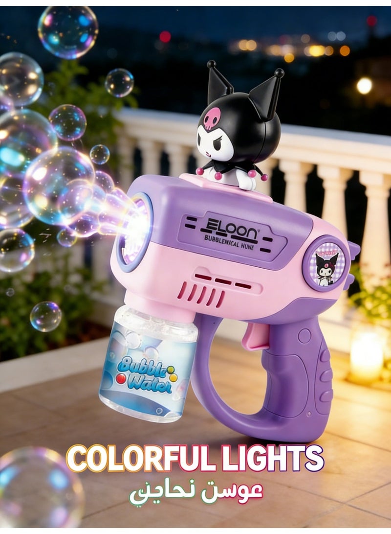 سانريو مسدسات فقاعات سانريو كورومي، صانعات فقاعات مع ضوء وموسيقى، هدايا للأطفال من عمر 3 إلى 8 سنوات، آلة فقاعات أوتوماتيكية، لعبة صيفية للهدايا في الهواء الطلق والداخل، وأعياد الميلاد وحفلات الزفاف - Image 4